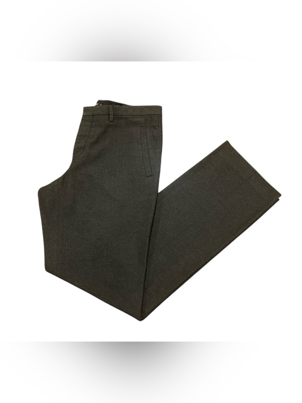 Filippa K Men’s Herringbone Flat Front Straight Fit Trouser Pants Charcoal 34